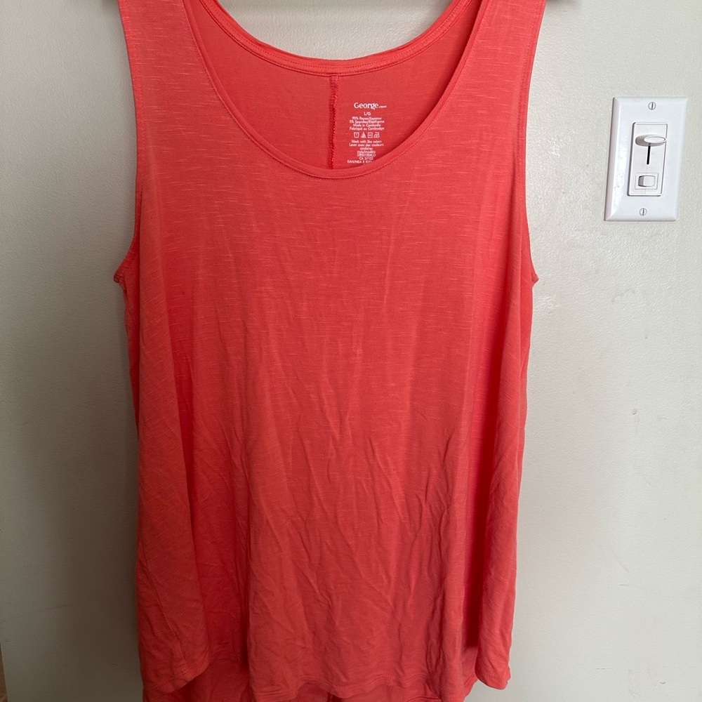 5/$20 XL, George Coral Scoop Neck Tank Top - Picture 2 of 8